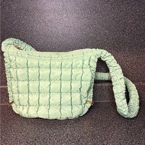 Urban Expressions Mint Quilted Crossbody Bag with Ruched Strap